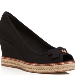 Tory Burch Jackie Wedge Size 7.5 Black